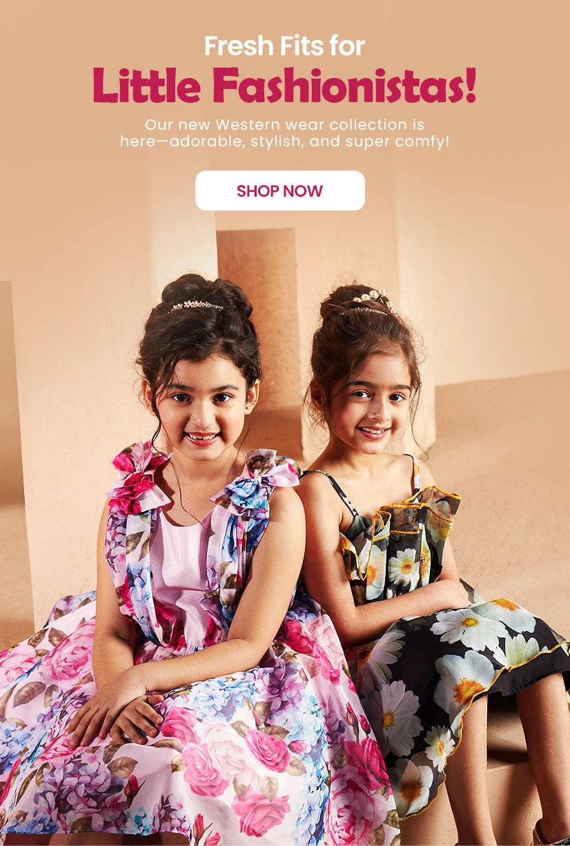 Trendy western dresses for kid girls mobile banner