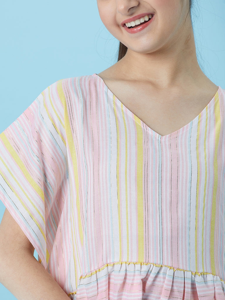 Girls Striped Top with Trousers (s-multilurex)