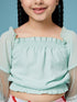 Girls Square Neck Top With Striped Palazzos (s-pleastripe)