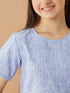 Girls Striped Top With Capris (s-blue)