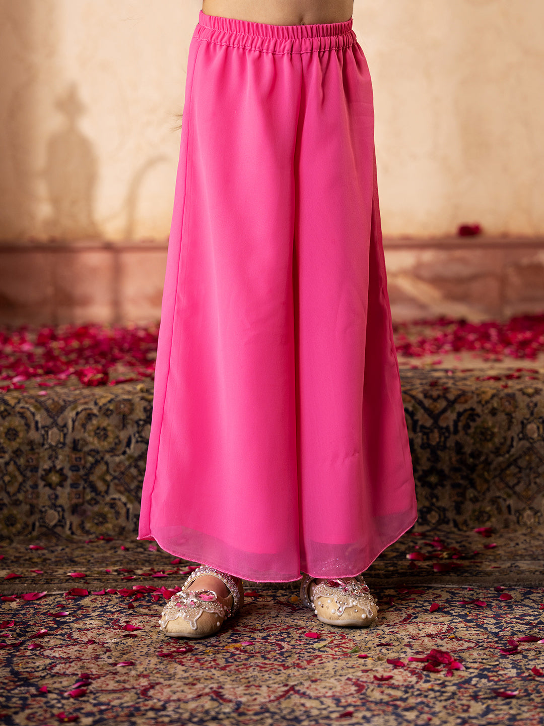 3-Piece Dupion Top, Palazzo & Dupatta Set (IW25009106)