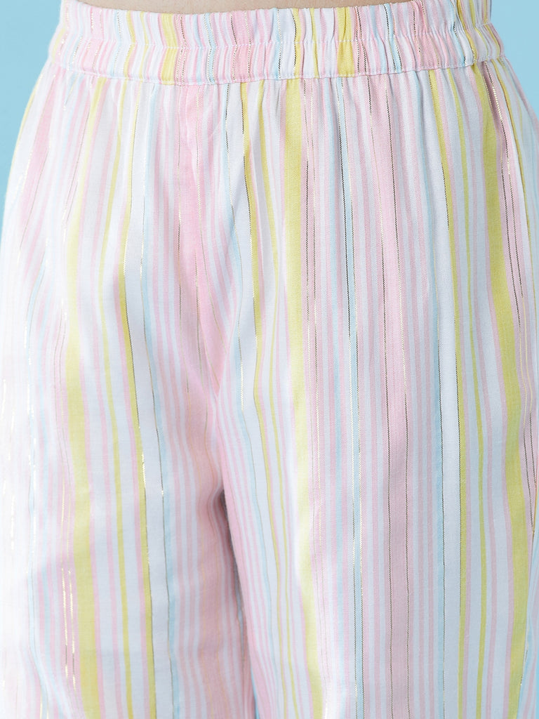 Girls Striped Top with Trousers (s-multilurex)