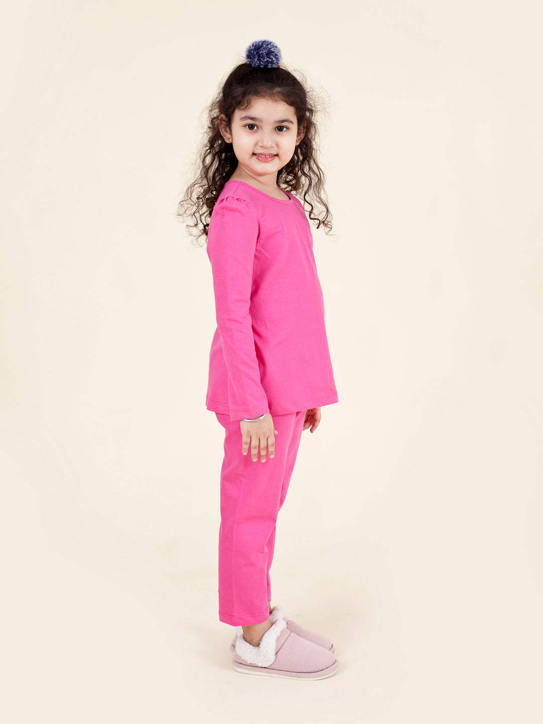 Pspeaches Girls Navy Blue Pink Pack Of 2 Night Suit (NW-OWL COMBO)