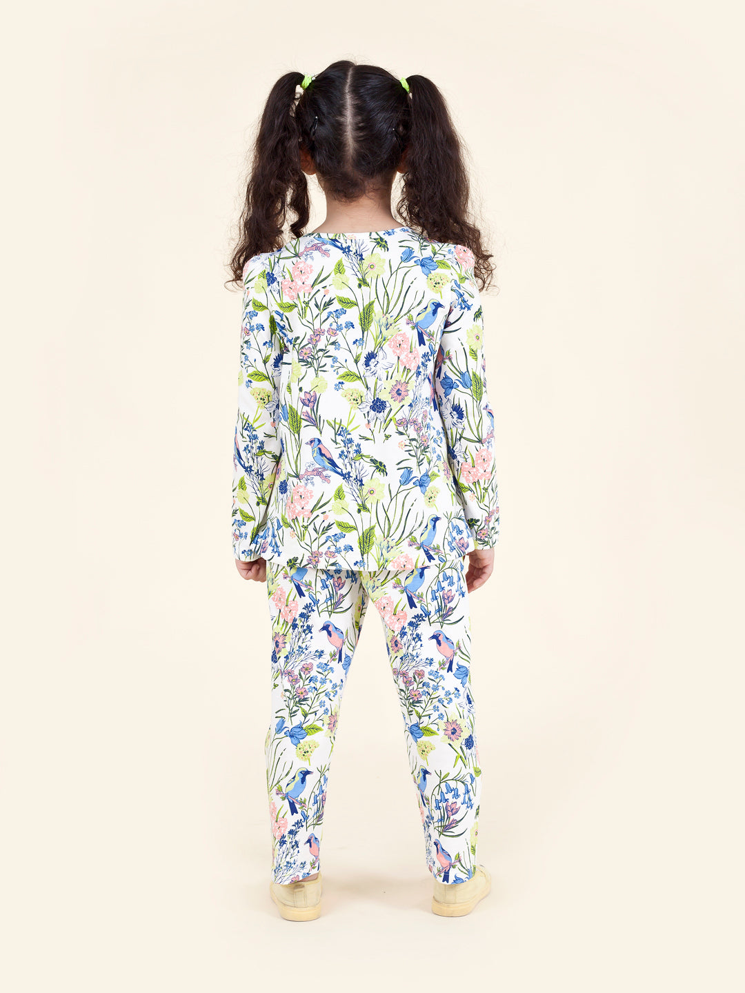 Pspeaches Girls Multicoloured Blue Pack Of 2 Printed Night Suit (NW-BIRD MULTI COMBO)