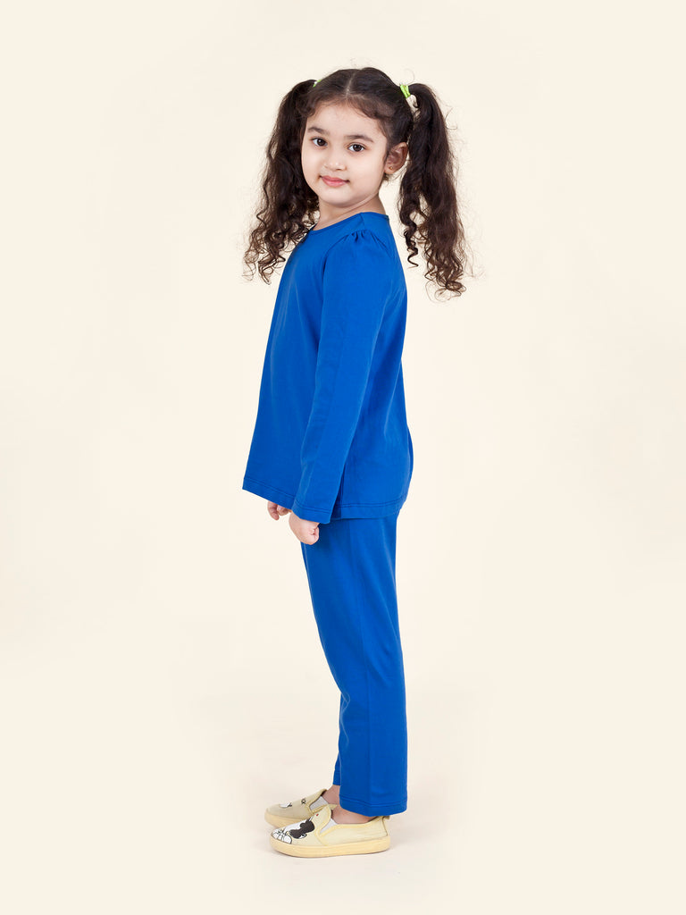 Pspeaches Girls Multicoloured Blue Pack Of 2 Printed Night Suit (NW-BIRD MULTI COMBO)