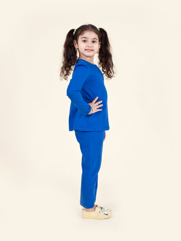Pspeaches Girls Multicoloured Blue Pack Of 2 Printed Night Suit (NW-BIRD MULTI COMBO)