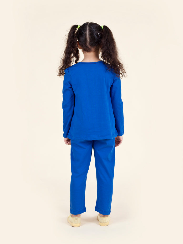 Pspeaches Girls Multicoloured Blue Pack Of 2 Printed Night Suit (NW-BIRD MULTI COMBO)