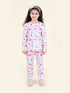 Pspeaches Set-2 Girls Pink Grey Printed Night Suit (NW-PINK JUNGLE COMBO)