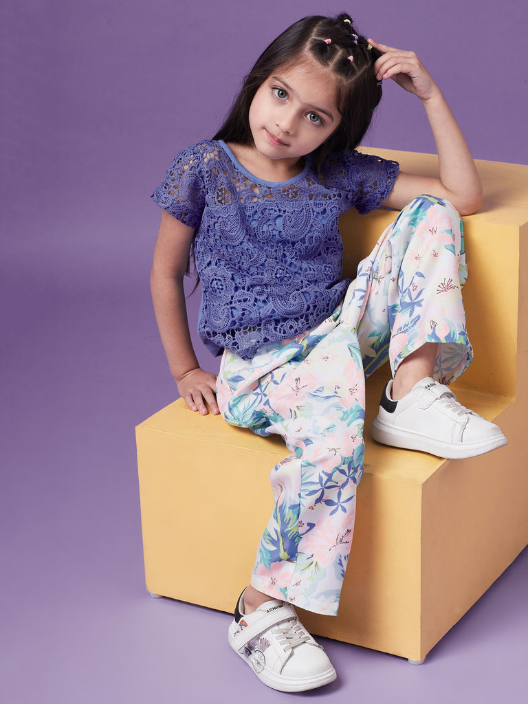 Girls Top With Trousers (s-bluegpo)