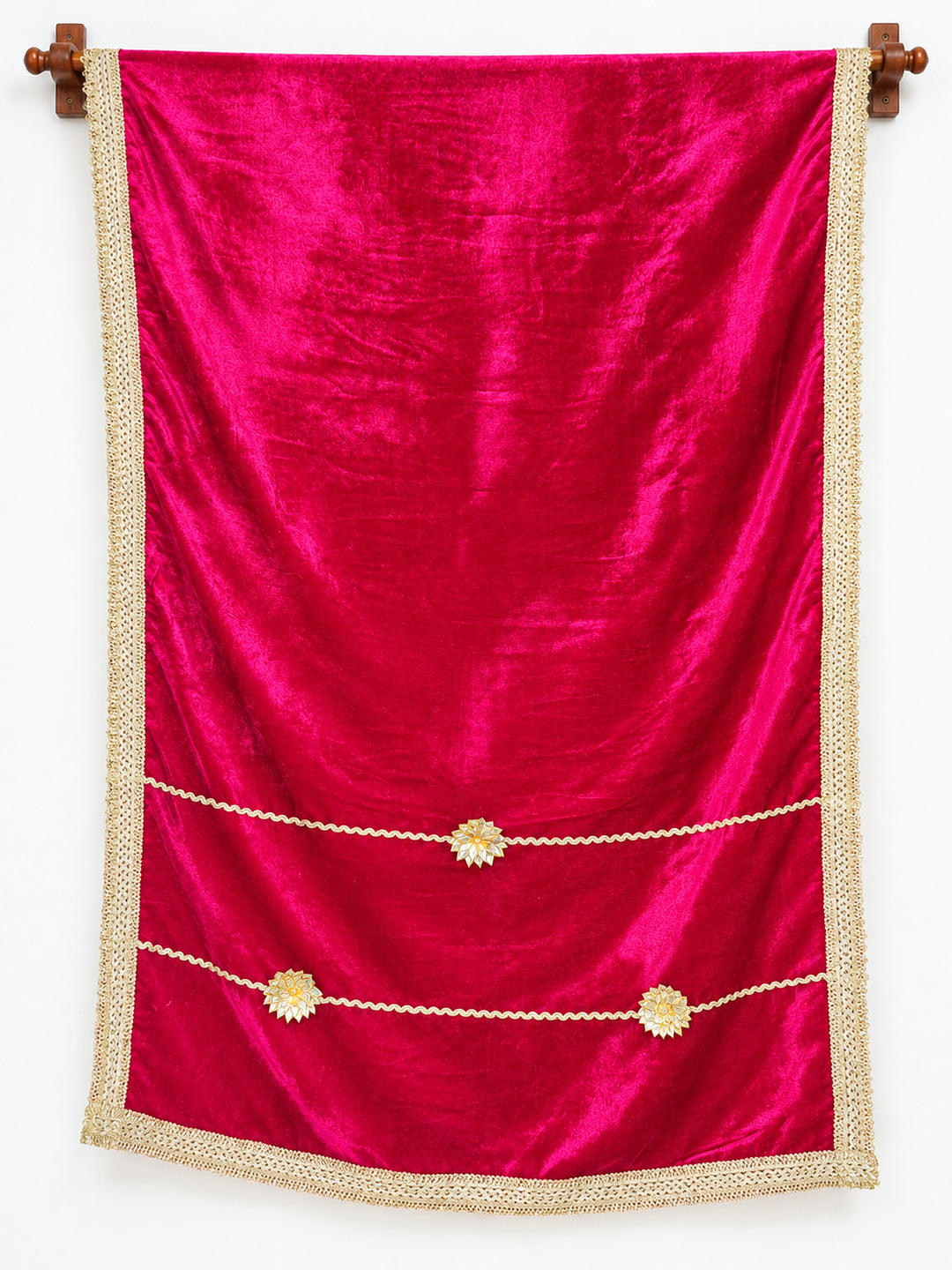 Pspeaches Women's Ethnic Fuchsia Pink Solid Velvet Stole for Women
