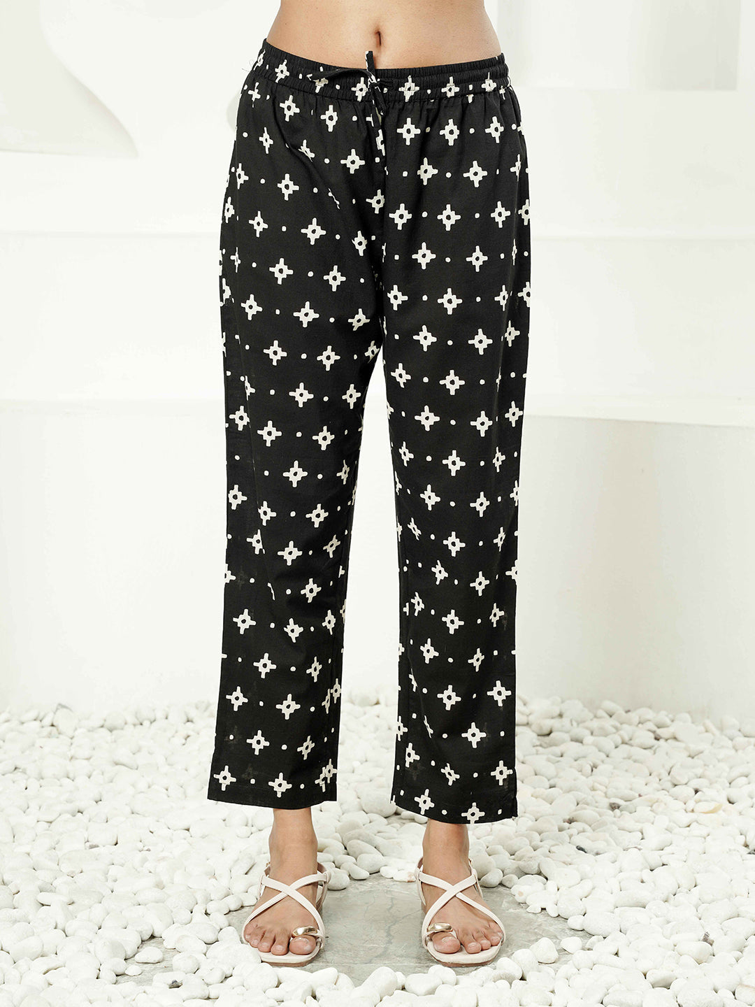 Black white cotton co-ord set