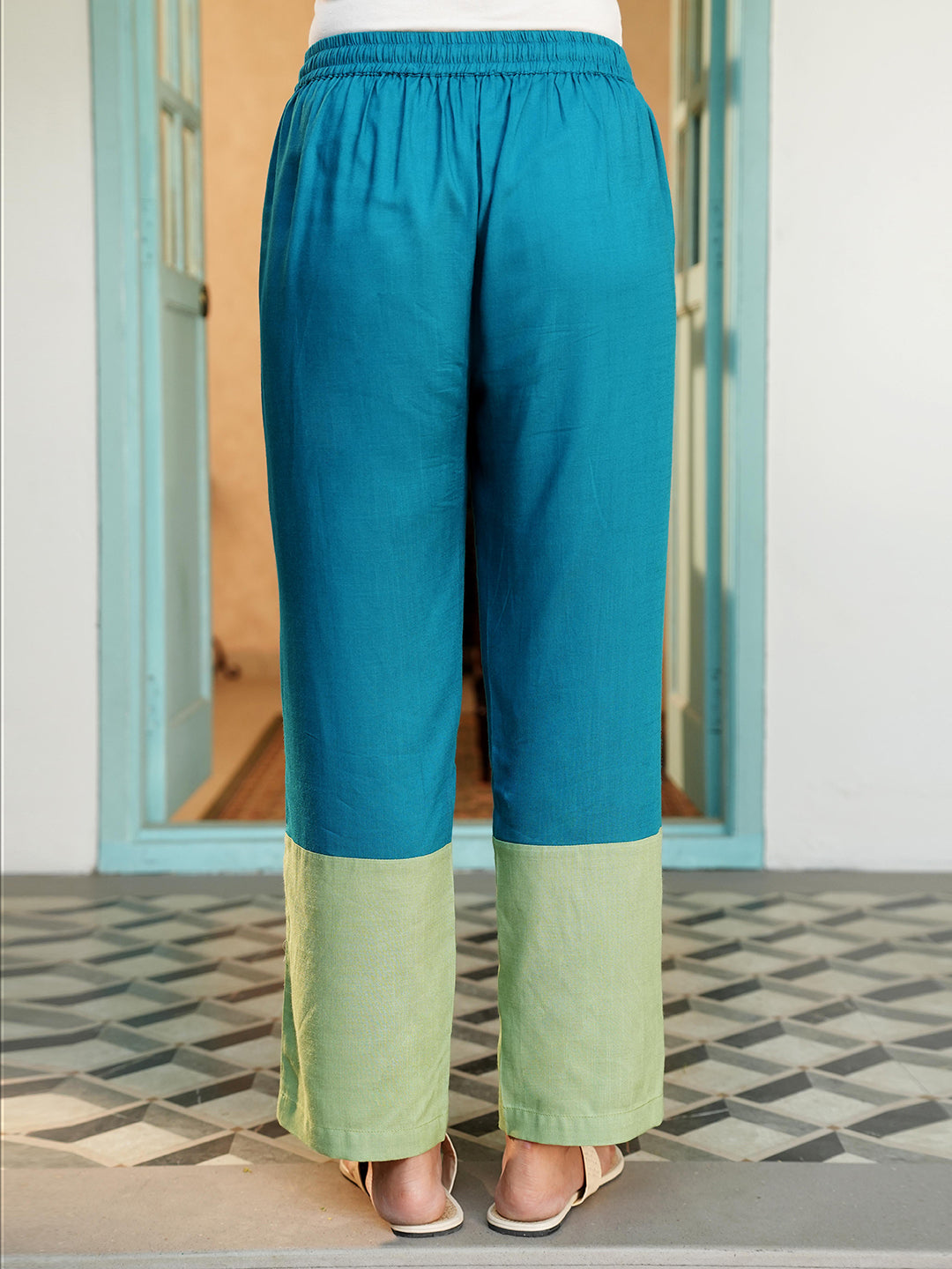 Green Colorblock Co-ord Set