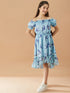 Girls Off-Shoulder Chiffon Dress (d-bird)