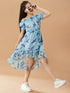 Girls Off-Shoulder Chiffon Dress (d-bird)
