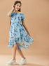 Girls Off-Shoulder Chiffon Dress (d-bird)