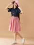 Girls Shirt Collar Fit & Flare Dress (d-lacedenim)