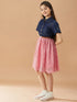 Girls Shirt Collar Fit & Flare Dress (d-lacedenim)