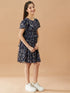 Girls Ethnic Motifs Printed Layered Fit & Flare Dress (d-lurexna)
