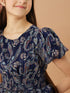 Girls Ethnic Motifs Printed Layered Fit & Flare Dress (d-lurexna)