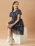Girls Ethnic Motifs Printed Layered Fit & Flare Dress (d-lurexna)