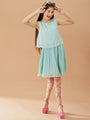 Georgette A-Line Dress (d-pleatedgreen)