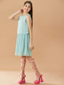 Georgette A-Line Dress (d-pleatedgreen)