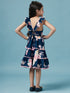Tiered Floral Printed Fit & Flare Dress (d-bluelayer)