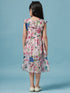 Girls Pink & blue Floral Printed V Neck A-Line Sleeveless Casual Wear Dress (d-floralchiffon)