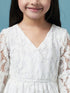 Girls Floral Lace Dress (d-lacewhite)