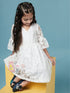 Girls Floral Lace Dress (d-lacewhite)