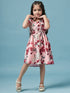 Girls Floral Printed Dress (d-peachrose)