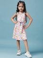 Girls Cotton Floral Printed A-Line Dress (d-pinkglasses)