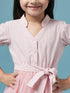 Girls Striped Cotton Midi Dress (d-pinkshirtdress)