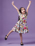 Girls Floral Printed V-Neck Wrap Tiered Dress (d-whitelayer)