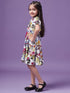 Girls Floral Printed V-Neck Wrap Tiered Dress (d-whitelayer)
