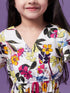 Girls Floral Printed V-Neck Wrap Tiered Dress (d-whitelayer)