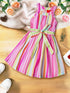 Multi-Color Rayon Dress With Belt (D25000504)