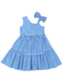 Blue Striped Cotton Dress (D25000605)