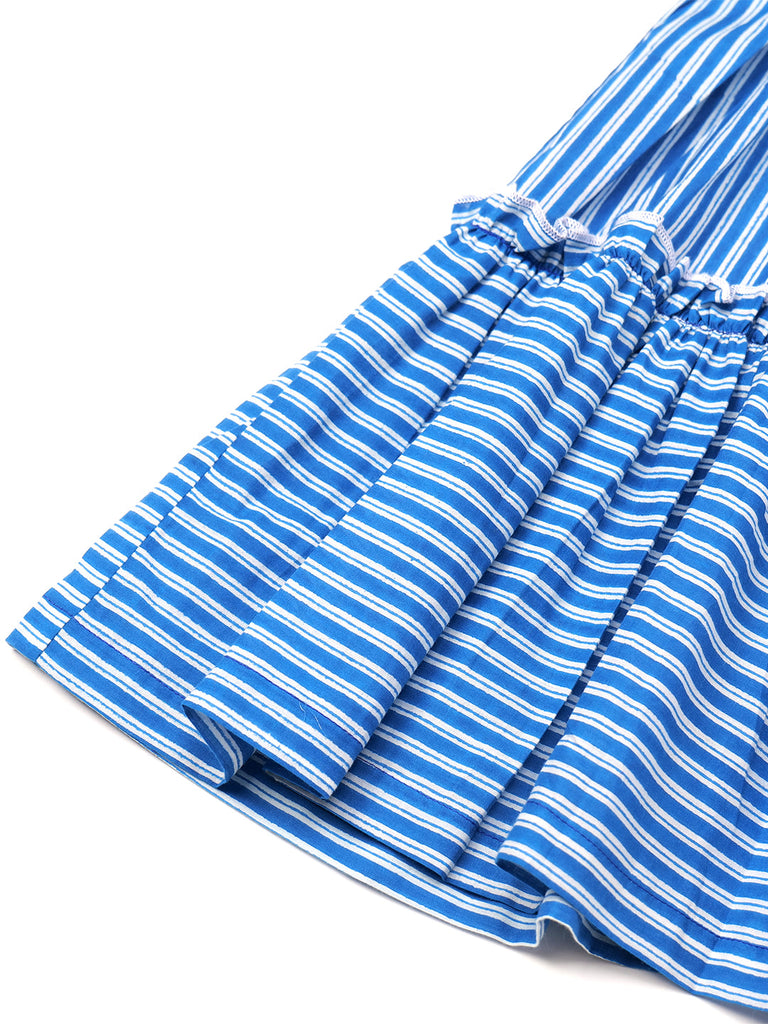 Blue Striped Cotton Dress (D25000605)