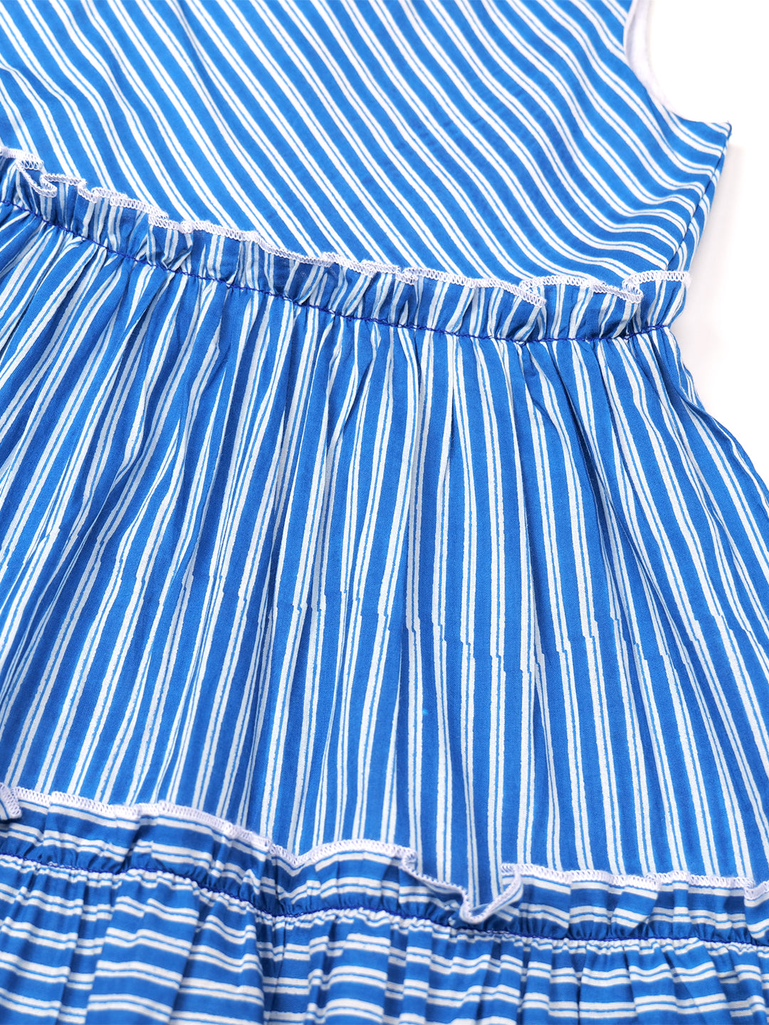 Blue Striped Cotton Dress (D25000605)