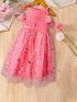 Elegant Peach Net Dress (D25001511)