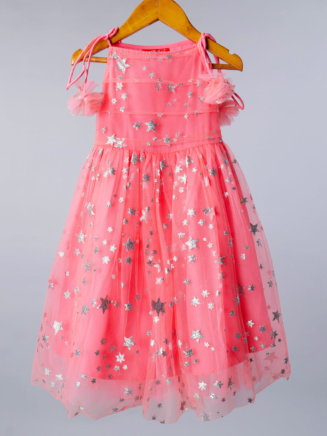 Elegant Peach Net Dress (D25001511)