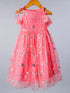 Elegant Peach Net Dress (D25001511)