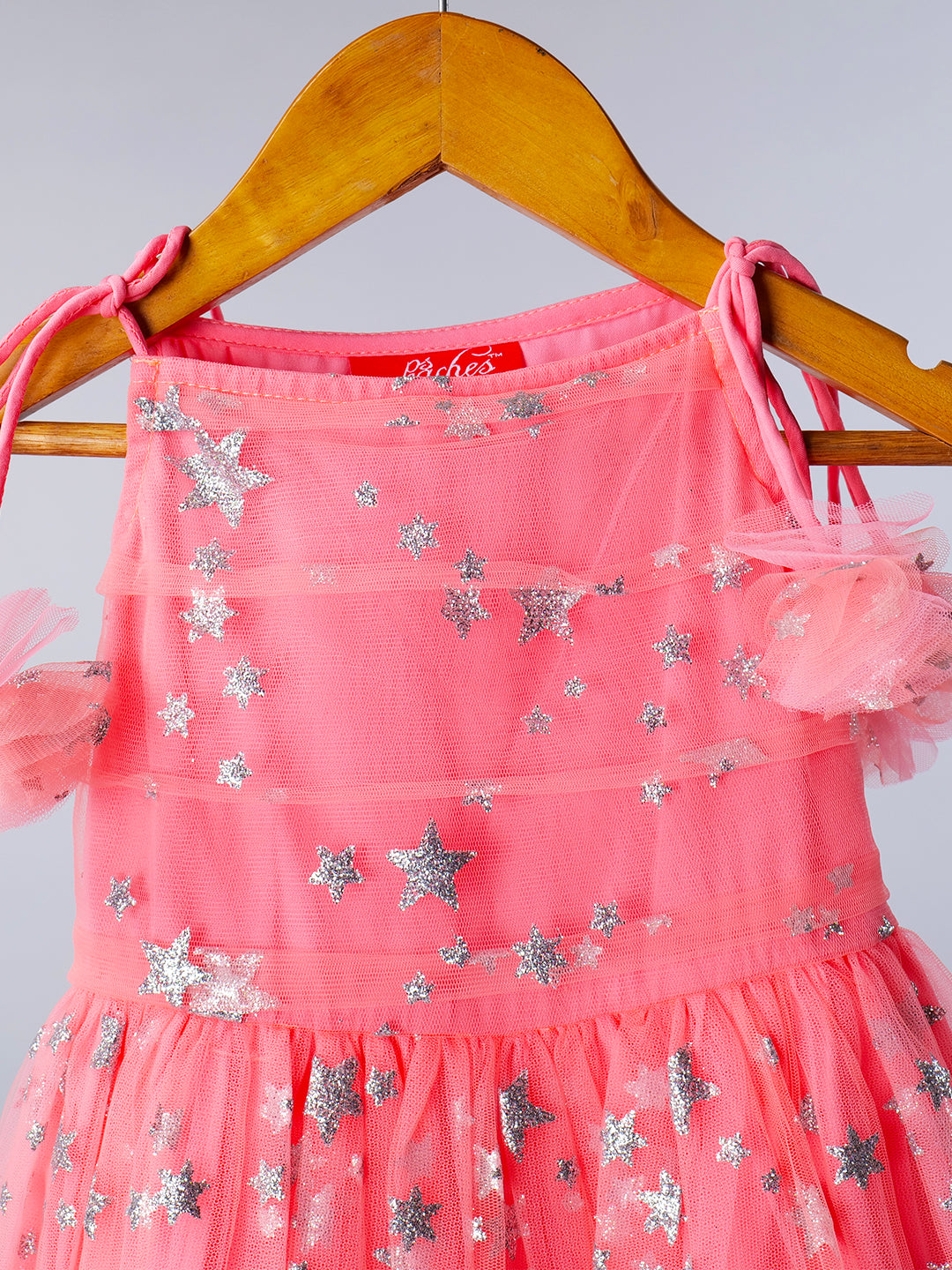 Elegant Peach Net Dress (D25001511)