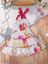 White Georgette Floral Dress (D25001612)