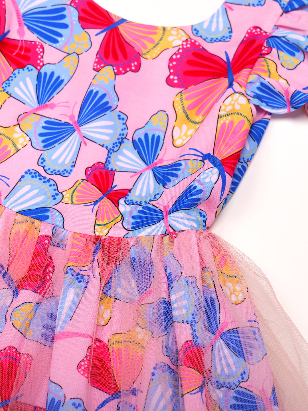 Enchanted Butterfly Pink Rayon Dress (D25001713)