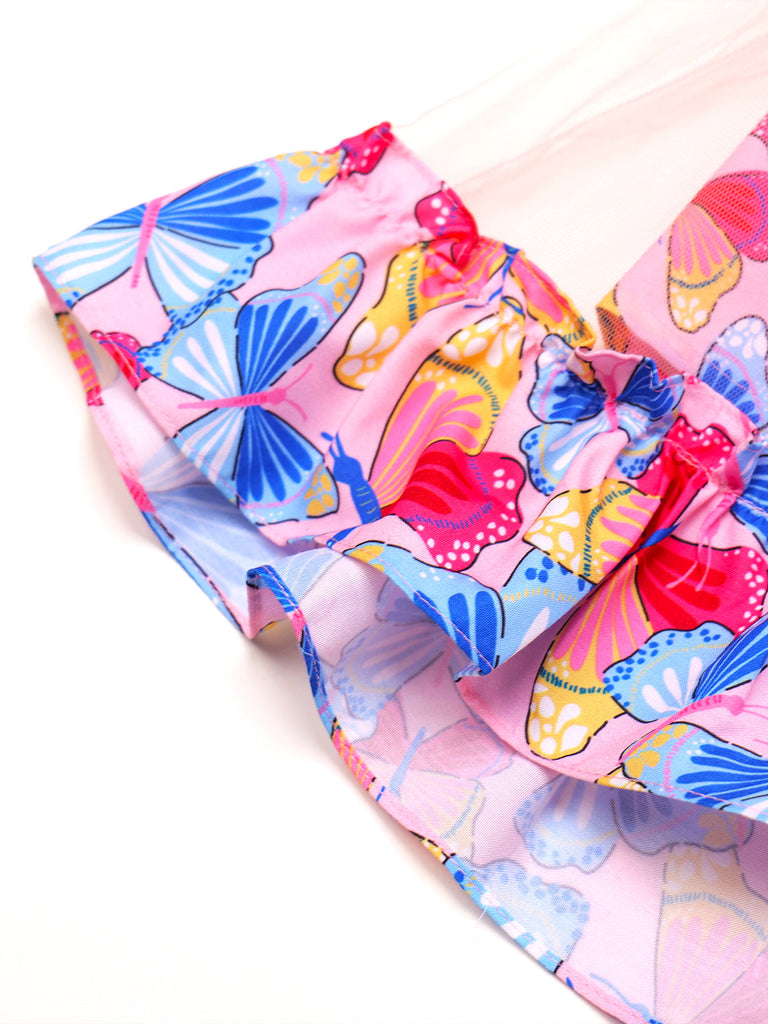 Enchanted Butterfly Pink Rayon Dress (D25001713)