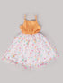 Pspeaches Orange & White Cotton Dress (D25002416)