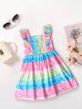 Rayon Dress With Ruffle Sleeves & Waist Tie (D25002618)