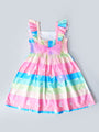 Rayon Dress With Ruffle Sleeves & Waist Tie (D25002618)